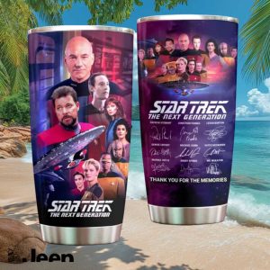 Star Trek TNG Captain Picard & Enterprise Cast Signature Travel Tumbler