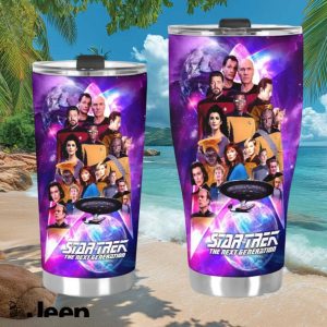 Star Trek The Next Generation Purple Galaxy Full Cast Tumbler 20oz 30oz