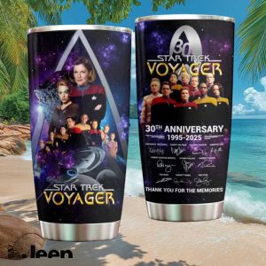 Star Trek Voyager 30th Anniversary 1995 2025 Cast Signed Tumbler