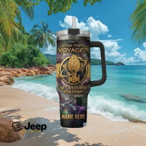 Star Trek Voyager Set A Course For Home Personalized Sci Fi Tumbler
