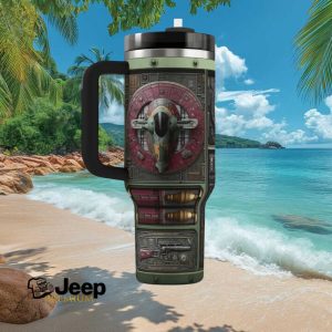 Star Wars Boba Fett Slave I Spaceship 3D Tech Wrap Design 40oz Tumbler with Handle