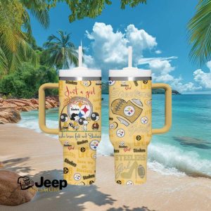 Steelers Girl Personalized Tumbler Cute Pittsburgh NFL Football Gift for Women