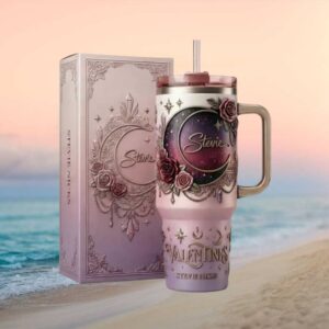 Stevie Nicks Valentines Edition Moon & Roses 3D Embossed Tumbler