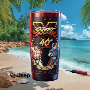 Street Fighter 40th Anniversary Ryu & Chun Li Tumbler 1987 2027 Arcade Edition Tumbler