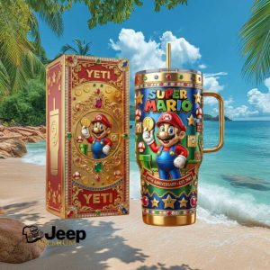 Super Mario 40th Anniversary Est 1985 Limited Edition Gold Yeti Tumbler
