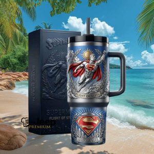 Superman Flight of Steel DC Comics 3D Relief Insulated Tumbler