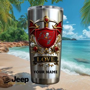 Tampa Bay Buccaneers Football Fan Vintage Shield Personalized Gift Stainless Steel Insulated Tumbler