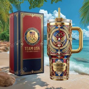 Team USA Olympic Games Luxury 40oz Tumbler with Handle and Gift Box
