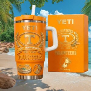 Tennessee Volunteers 135th Anniversary 1891 2026 Smokey Mascot Yeti Tumbler