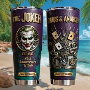 The Joker 86th Anniversary Tribute Leather Tumbler Chaos & Anarchy Edition The Joker 86th Anniversary Tribute Leather Tumbler Chaos & Anarchy Edition