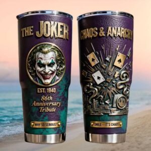 The Joker 86th Anniversary Tribute Leather Tumbler Chaos & Anarchy Edition