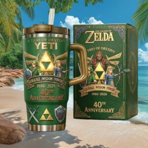 The Legend of Zelda 40th Anniversary 1986 2026 Trio of Destiny Yeti Tumbler
