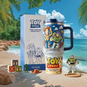 Toy Story Iconic Characters Bright Legacy 1995 2025 Pixar 40oz Tumbler with Box