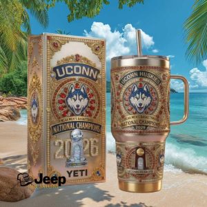 UConn Huskies 2026 NCAA Men's Basketball National Champions Yeti Style Tumbler
