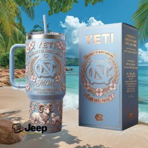 UNC Tar Heels Mom Mother’s Day Limited Edition 40oz Floral Travel Tumbler