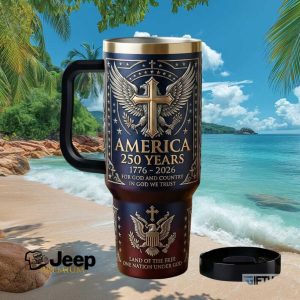 USA 250th Anniversary For God and Country Christian Patriotic 40oz Tumbler