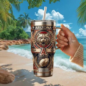 University of Arizona Wildcats Bear Down 40oz Embossed Steel Tumbler