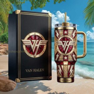 Van Halen Rock Band Logo Luxury 3D Embossed 40oz Tumbler with Box