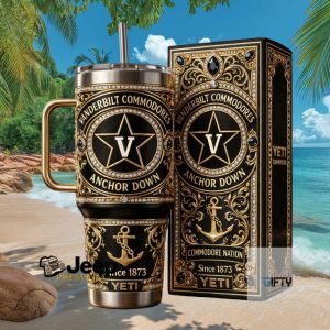 Vanderbilt Commodores Anchor Down Luxury 3D Engraved Tumbler.jfif