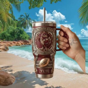 Virginia Tech Hokies 40oz Tumbler “This Is Home” College Football Fans Insulated Tumbler