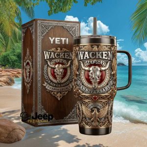 Wacken Open Air 2026 Anniversary “Rain or Shine” Thrash Legacy 3D Bull Tumbler