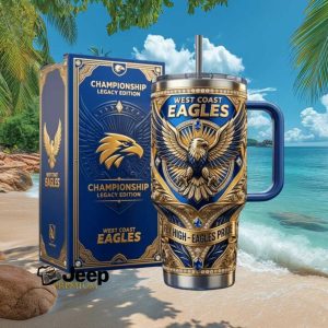 West Coast Eagles Championship Legacy Edition Gold & Blue 40oz Insulated Tumbler