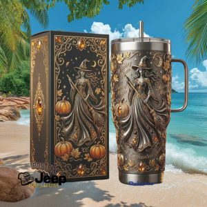 Witching Hour Autumn Magic 3D Sculpted Halloween Witch & Pumpkin Tumbler