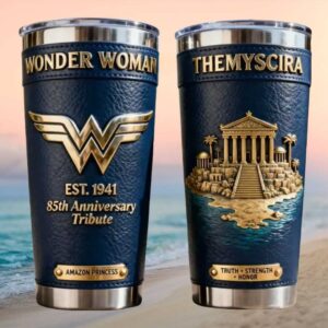 Wonder Woman 85th Anniversary Tribute Leather Tumbler Themyscira Amazon Princess