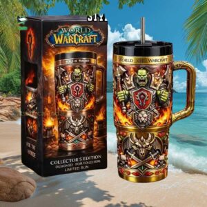 World of Warcraft Collector’s Edition For The Horde Gold Armor Tumbler