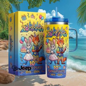 Zootopia 10th Anniversary 2016 2026 Nick & Judy Birthday Party Celebration Tumbler