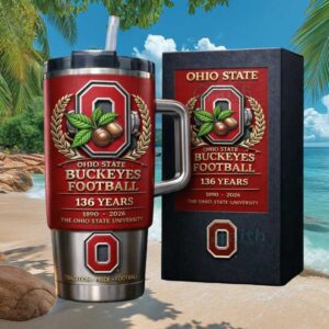 Ohio State Buckeyes Football 136 Years 1890 2026 Anniversary 40oz Tumbler