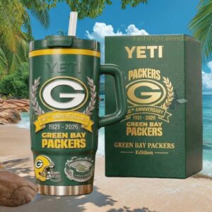 Green Bay Packers 105th Anniversary 1921 2026 Limited Edition Green and Gold 40oz Tumbler