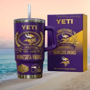 Minnesota Vikings 65th Anniversary 1961 2026 YETI 40oz Tumbler
