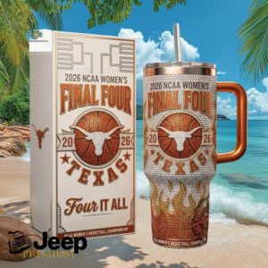 2026 NCAA Women's Final Four Texas Longhorns Basketball Rhinestone Glitz Style Stainless Steel Insulated Tumbler