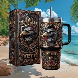 Adelaide Crows AFL Est 1990 Fearless United Vintage Fans Gift Stainless Steel Insulated Tumbler