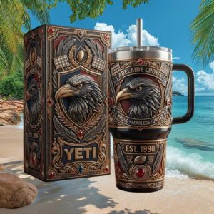 Adelaide Crows AFL Proud Fearless United 2026 Retro 40oz Fans Gift Stainless Steel Insulated Tumbler