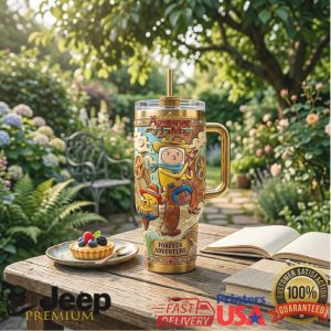 Adventure Time Hero Quest Finn Jake Cowboy 2026 Vintage Fans Gift Stainless Steel Insulated Tumbler