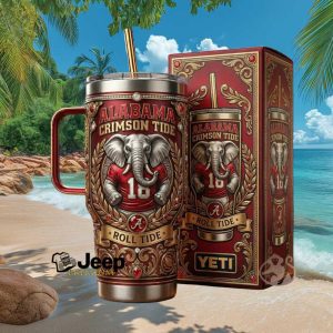 Alabama Crimson Tide Roll Tide Elephant Mascot Retro Vintage Sports Gifts for Fans Stainless Steel Insulated Tumbler