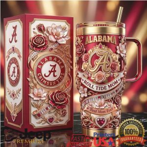 Alabama Crimson Tide Roll Tide Mom 2026 Retro 40oz Gifts for Women Stainless Steel Insulated Tumbler
