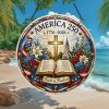 Stained Glass Style USA 250th Anniversary Circle Plaque Patriotic Bald Eagle Ornament Stained Glass Style USA 250th Anniversary Circle Plaque Patriotic Bald Eagle Ornament