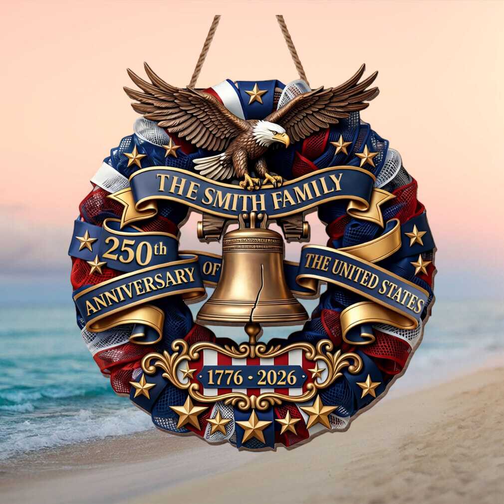America 250th Anniversary Liberty Bell Wreath Personalized Family Ornament America 250th Anniversary Liberty Bell Wreath Personalized Family Ornament