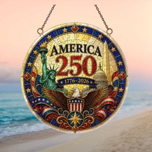America 250th Anniversary Statue of Liberty Capitol Hill Patriotic Medallion Ornament