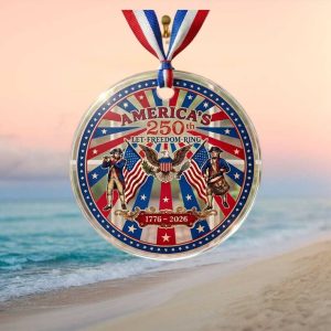 America's 250th Let Freedom Ring Commemorative Medal DeOrnament 1776 2026 Revolutionary War Patriot Ornament
