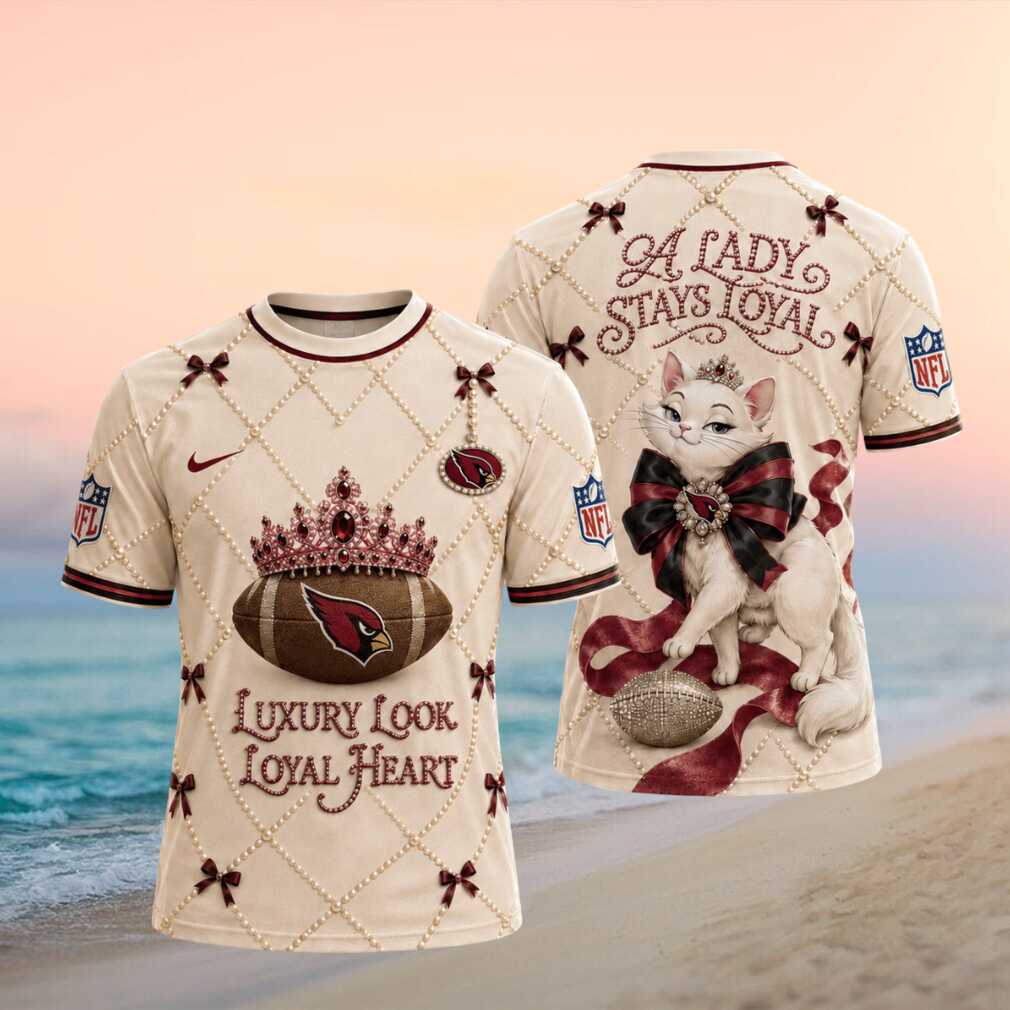 Arizona Cardinals Crown Cat Luxury Look Loyal Heart T shirt Arizona Cardinals Crown Cat Luxury Look Loyal Heart T shirt