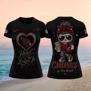 Arizona Football Heart Locked In Glitzy Mascot Girl Gym T Shirt