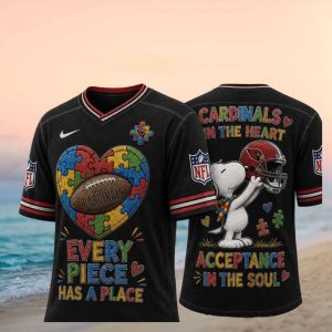 Arizona Football Snoopy Autism Awareness Pieces V Neck T Shirt
