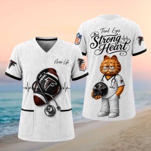 Atlanta Falcons Garfield Nurse Life Custom V Neck T Shirt