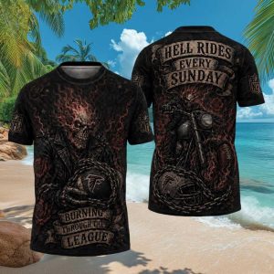 Atlanta Falcons Ghost Rider Style NFL T Shirt Burning Through The League Design