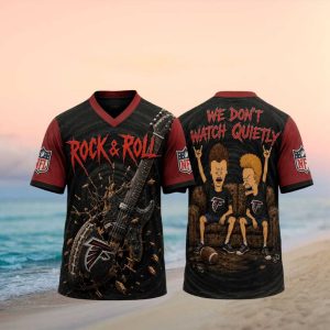Atlanta Falcons Rock And Roll Cartoon Couch Fans V Neck T Shirt