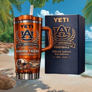 Auburn Tigers 135th Anniversary Football 1891 2026 Fan Gift Vintage Stainless Steel Insulated Tumbler